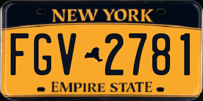 NY license plate FGV2781