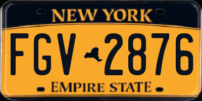 NY license plate FGV2876