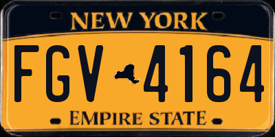 NY license plate FGV4164