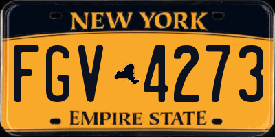 NY license plate FGV4273