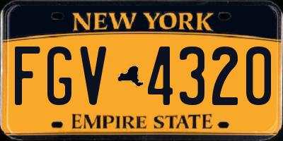 NY license plate FGV4320