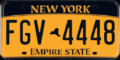 NY license plate FGV4448