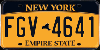 NY license plate FGV4641