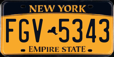 NY license plate FGV5343