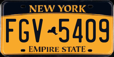 NY license plate FGV5409