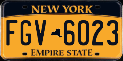 NY license plate FGV6023