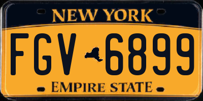NY license plate FGV6899