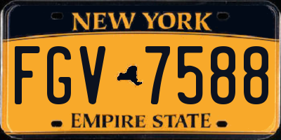 NY license plate FGV7588