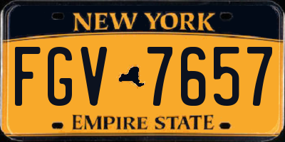 NY license plate FGV7657