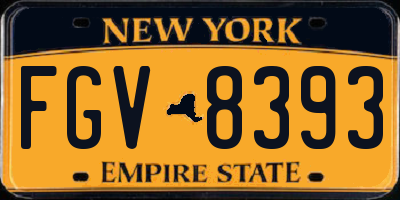 NY license plate FGV8393
