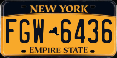 NY license plate FGW6436