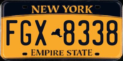 NY license plate FGX8338
