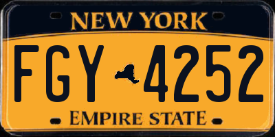 NY license plate FGY4252