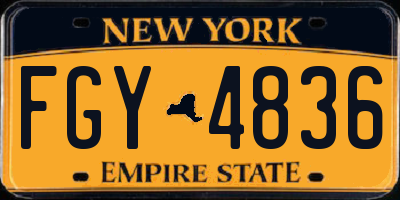 NY license plate FGY4836