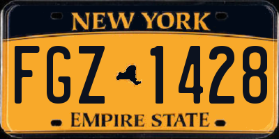 NY license plate FGZ1428