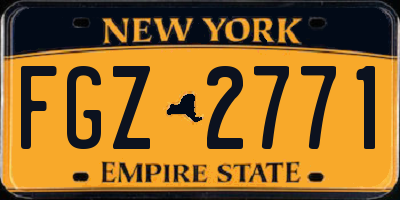 NY license plate FGZ2771
