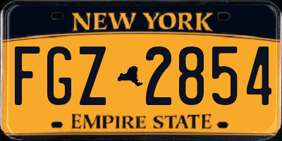 NY license plate FGZ2854