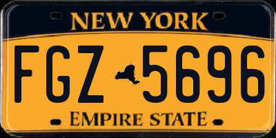 NY license plate FGZ5696
