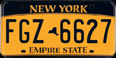 NY license plate FGZ6627