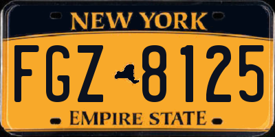 NY license plate FGZ8125