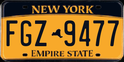 NY license plate FGZ9477