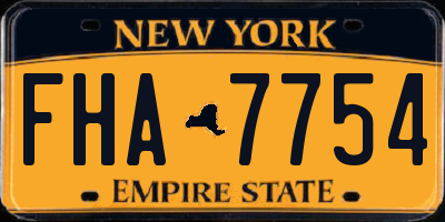 NY license plate FHA7754