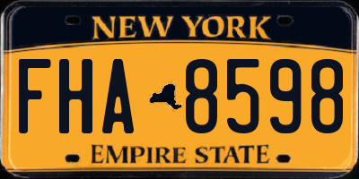 NY license plate FHA8598