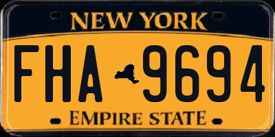 NY license plate FHA9694