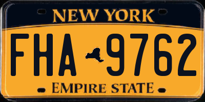 NY license plate FHA9762