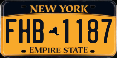 NY license plate FHB1187