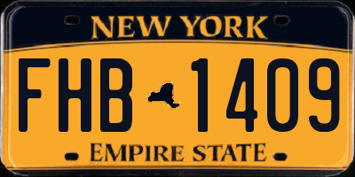 NY license plate FHB1409
