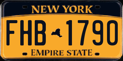 NY license plate FHB1790