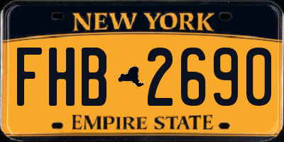 NY license plate FHB2690