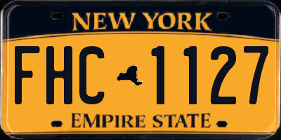 NY license plate FHC1127