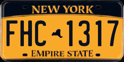 NY license plate FHC1317