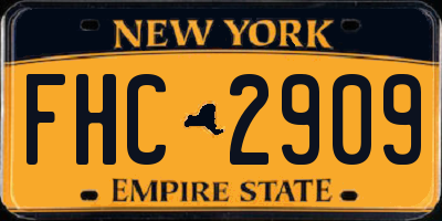 NY license plate FHC2909