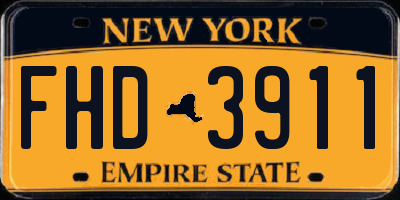 NY license plate FHD3911