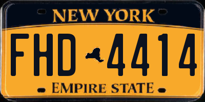 NY license plate FHD4414