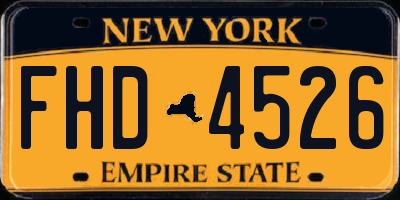 NY license plate FHD4526