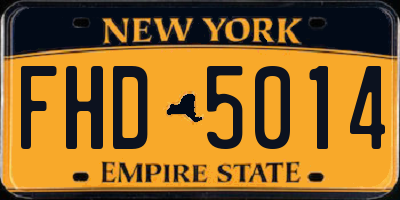 NY license plate FHD5014