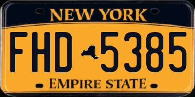NY license plate FHD5385