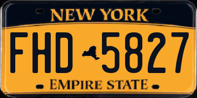 NY license plate FHD5827