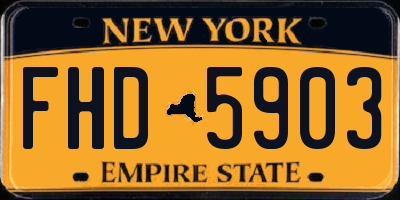 NY license plate FHD5903