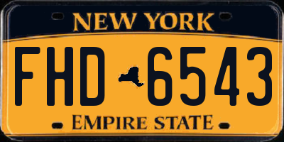 NY license plate FHD6543