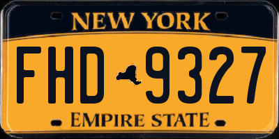 NY license plate FHD9327