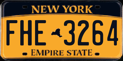 NY license plate FHE3264