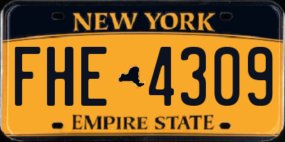 NY license plate FHE4309