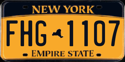 NY license plate FHG1107