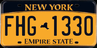 NY license plate FHG1330