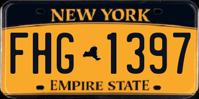 NY license plate FHG1397